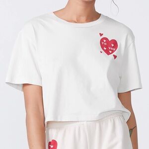 Monrow Love Letter 50’s Pink Cropped Tee